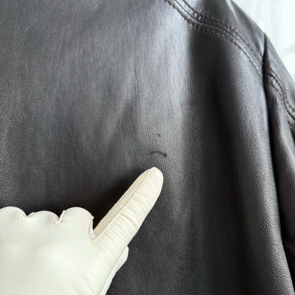 Andrew Marc VTG Black Leather Jacket with Removable Rabbit Fur Vest Lining - Picture 14 of 17